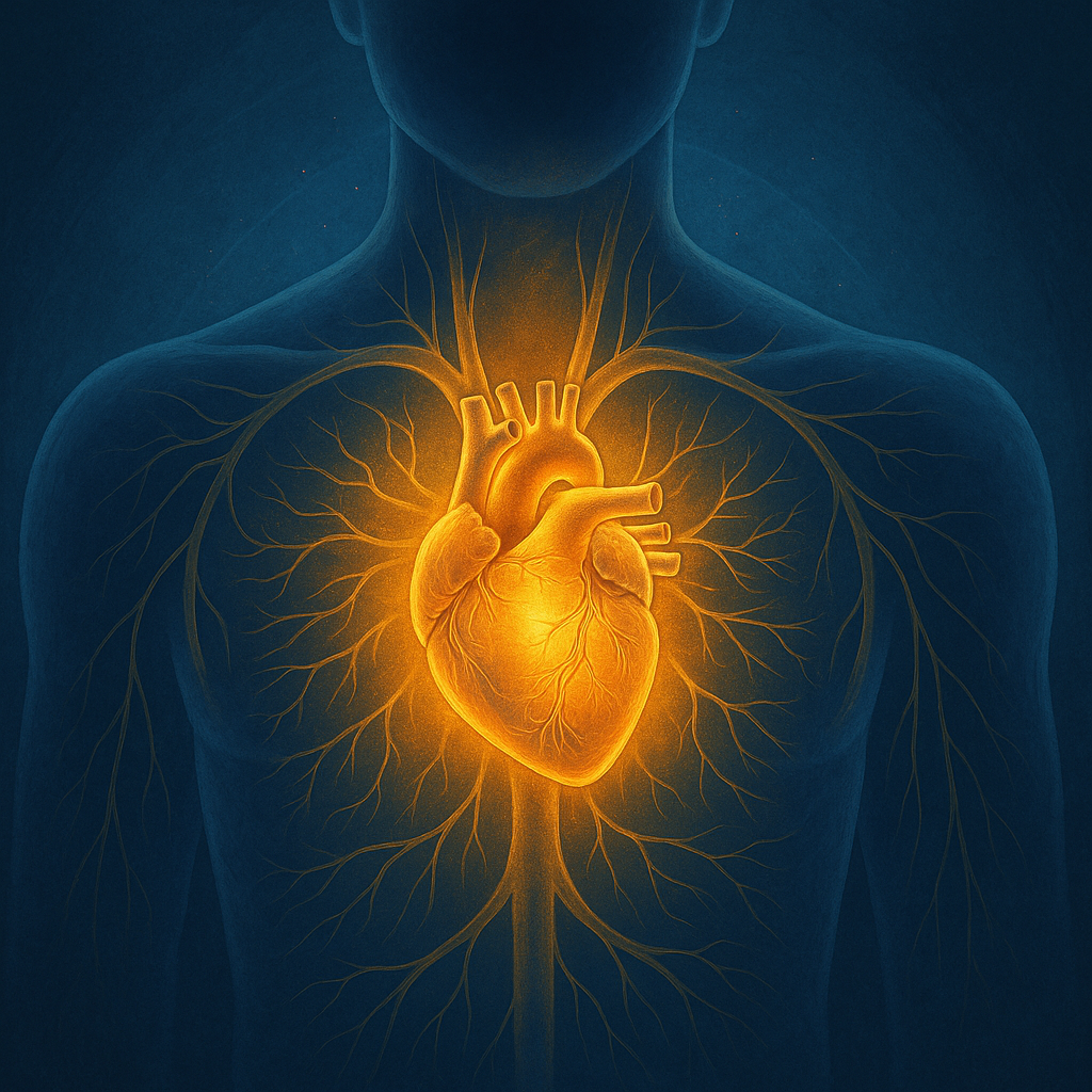 Coração no centro da saúde